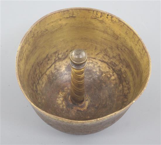A Herrengrund parcel gilt copper miners cup, diameter 3in. height 2.25in.